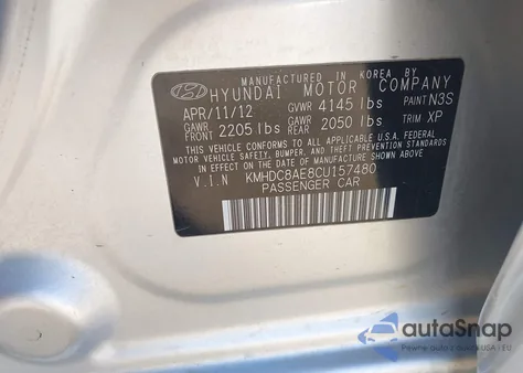 2012 Hyundai Elantra Touring Se from USA, damaged, VIN KMHDC8AE8CU157480